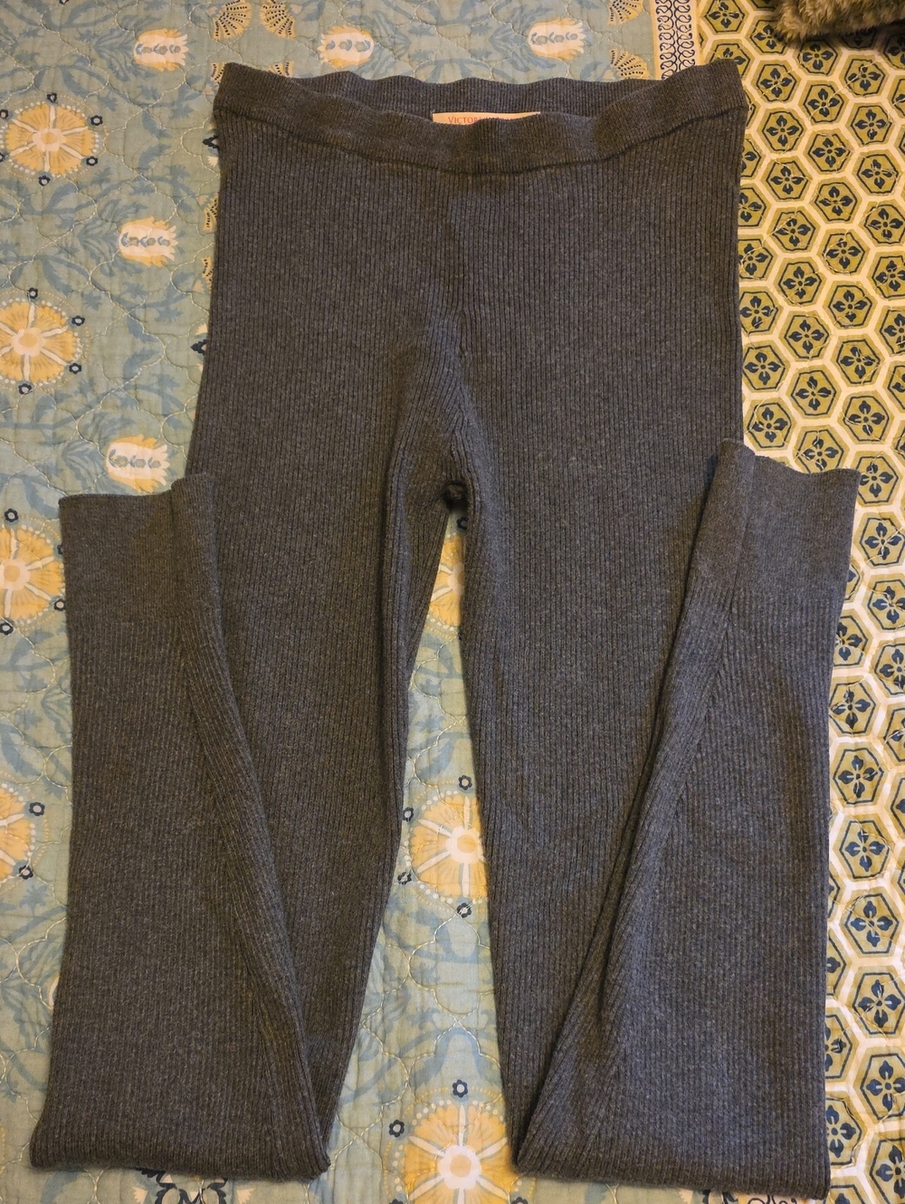 Victorias Secrey Heavy Ribbed Stretch Leggings - Charcoal